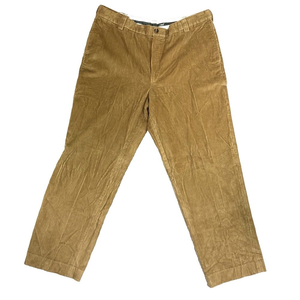 LL Bean Corduroy Pants Mens 38 x 30 Brown Straight Leg Comfort Waist 285259